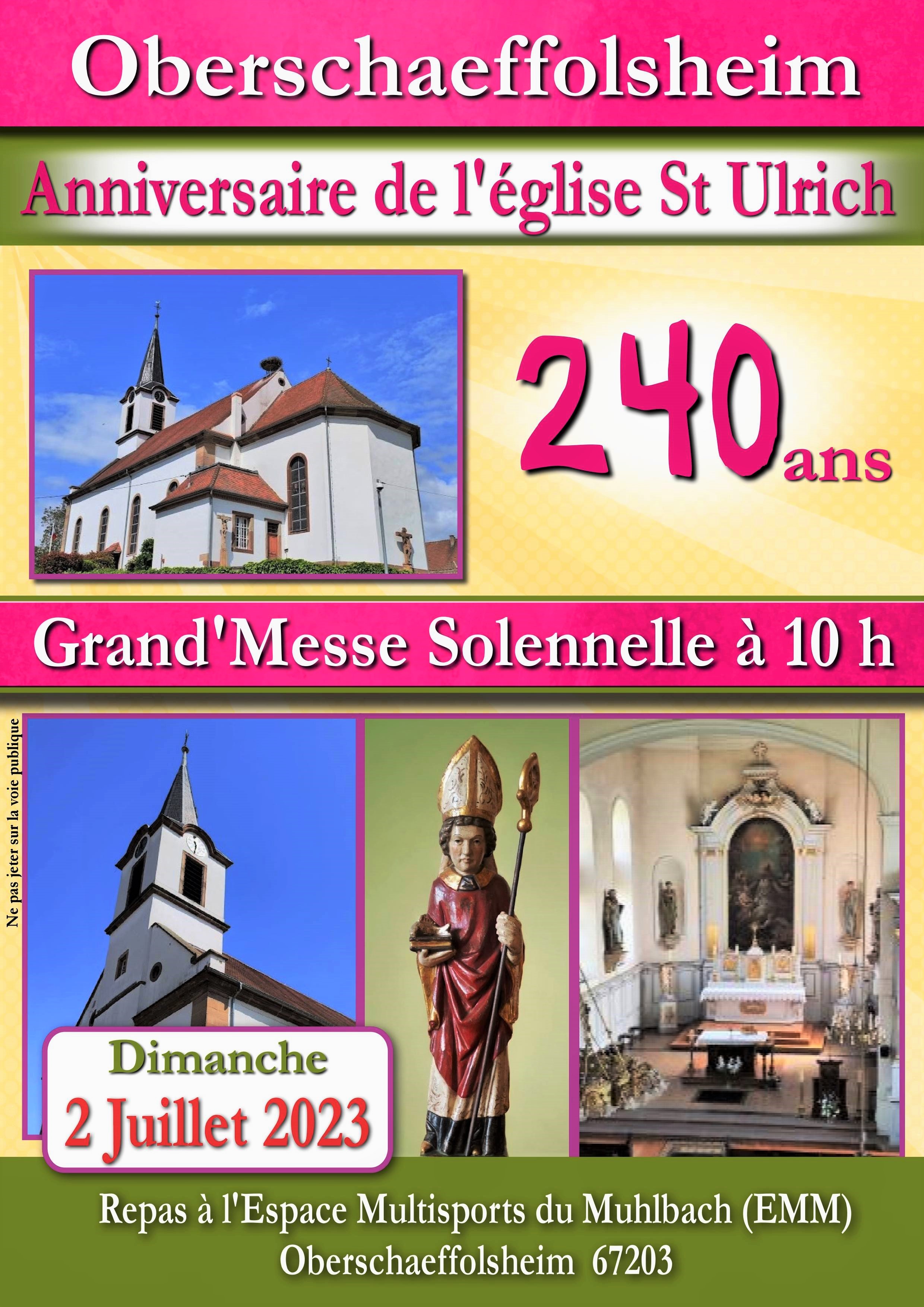 Affiche 240 ans Eglise St Ulrich